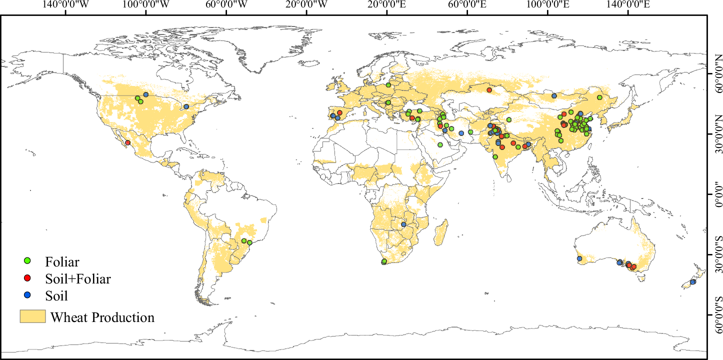 Fig. 9: Locations of the trial sites in the meta-analysis.