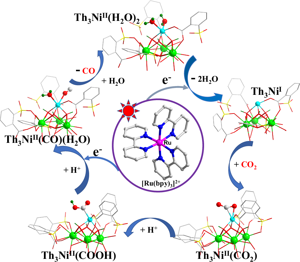 Fig. 7: Schematic mechanism of the photocatalytic CO2 reduction by IHEP-28.