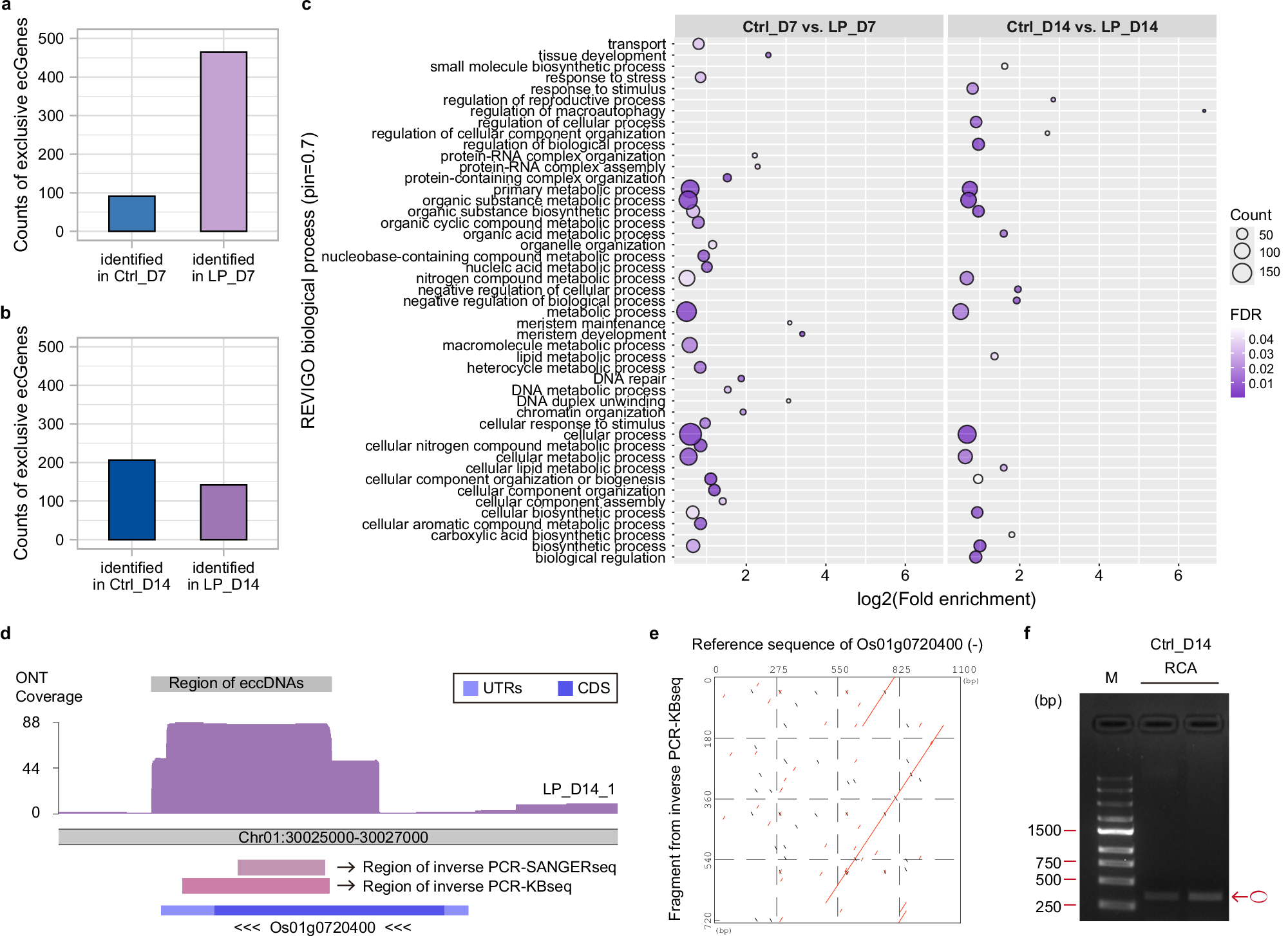 Fig. 4: Identification of exclusive ecGenes in response to low phosphorus (LP) in rice.
