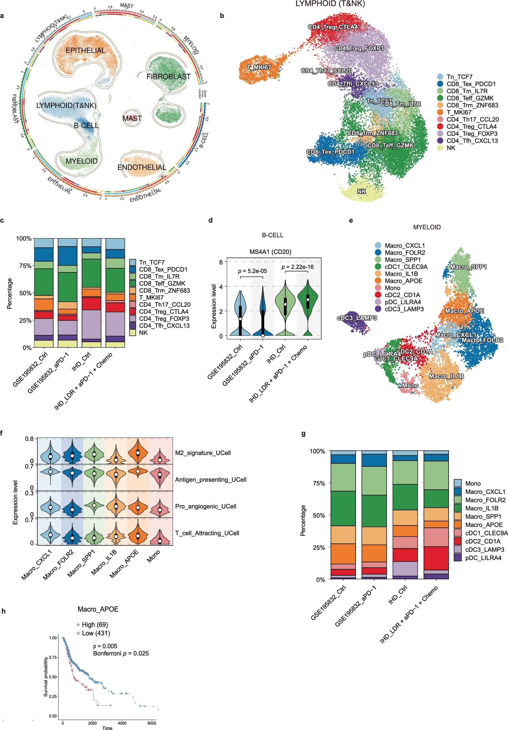 Fig. 6: The immune cell landscape in HNSCC patients receiving neoadjuvant treatment with LDR combined with αPD-1 and chemotherapy.