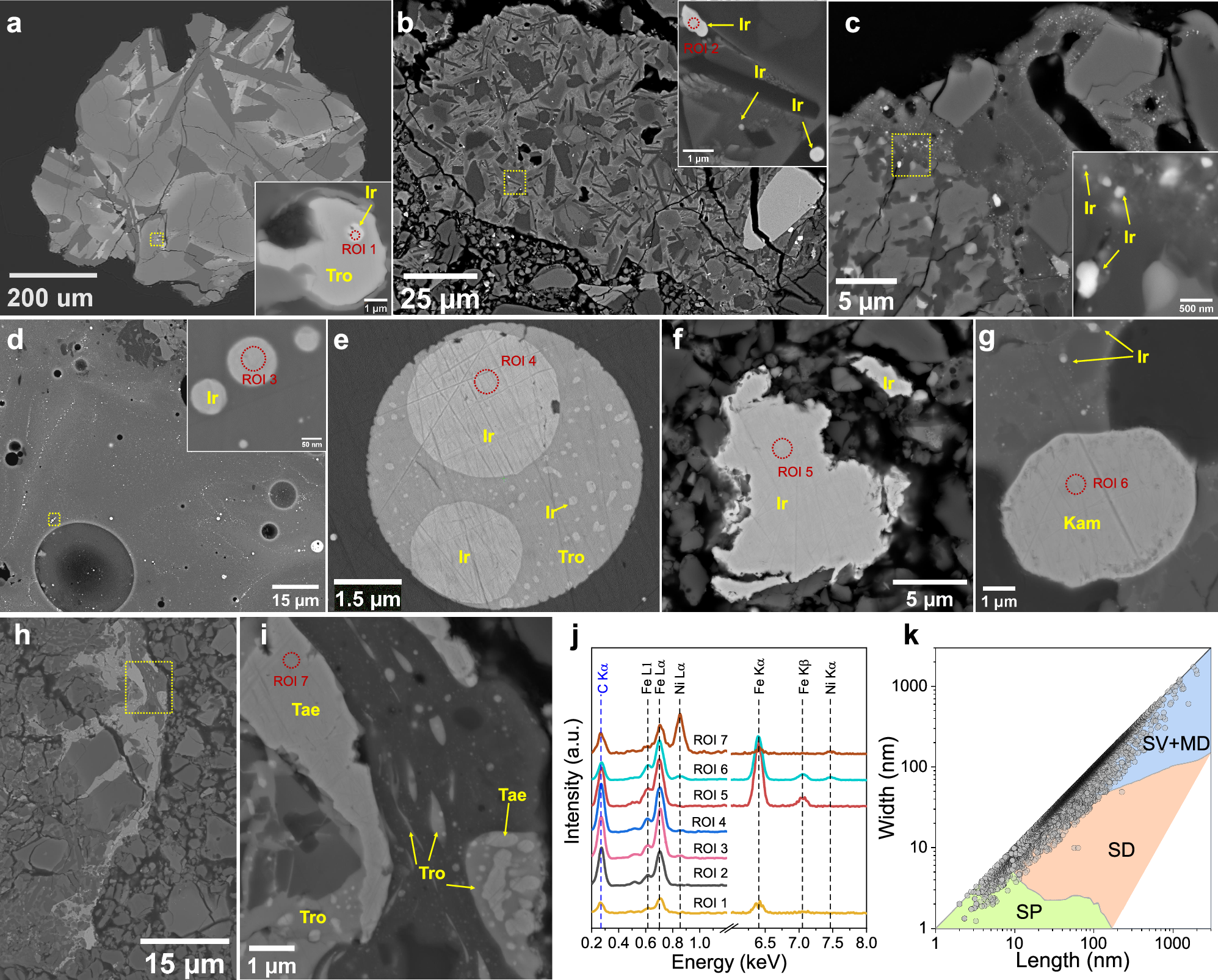 Fig. 2: BSE-SEM characterization of ferromagnetic minerals in CE6 soils.