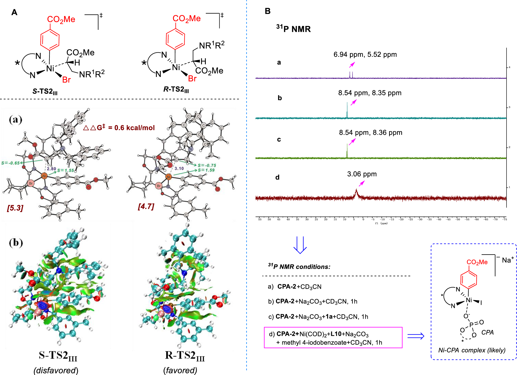 Fig. 6: Non-covalent interaction (NCI) analysis and 31P NMR studies.