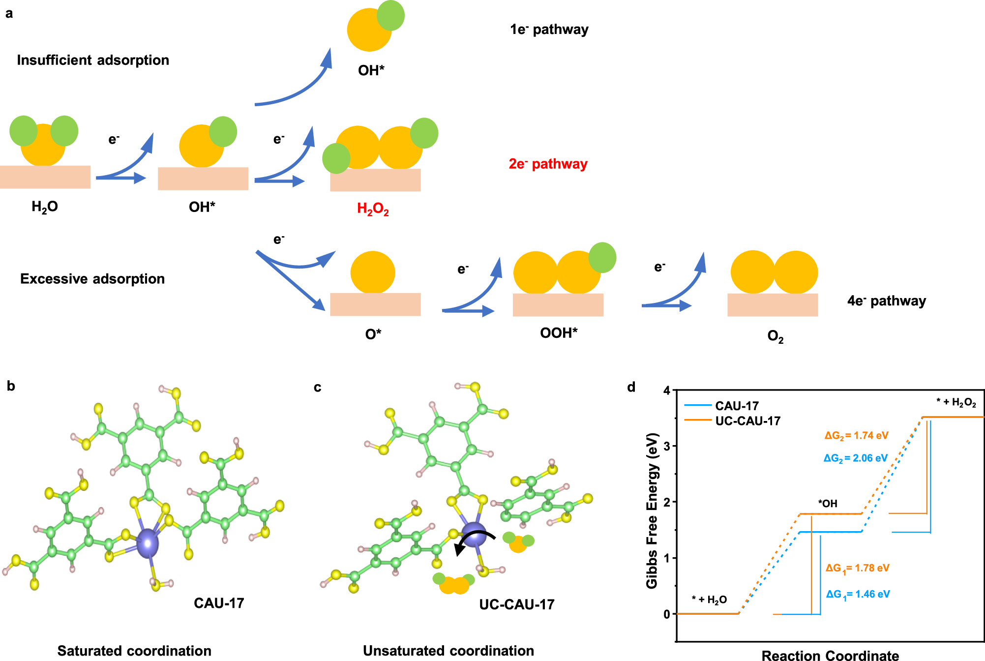 Fig. 1: Theoretical predictions for selective 2e−-WOR using different coordination constructions.