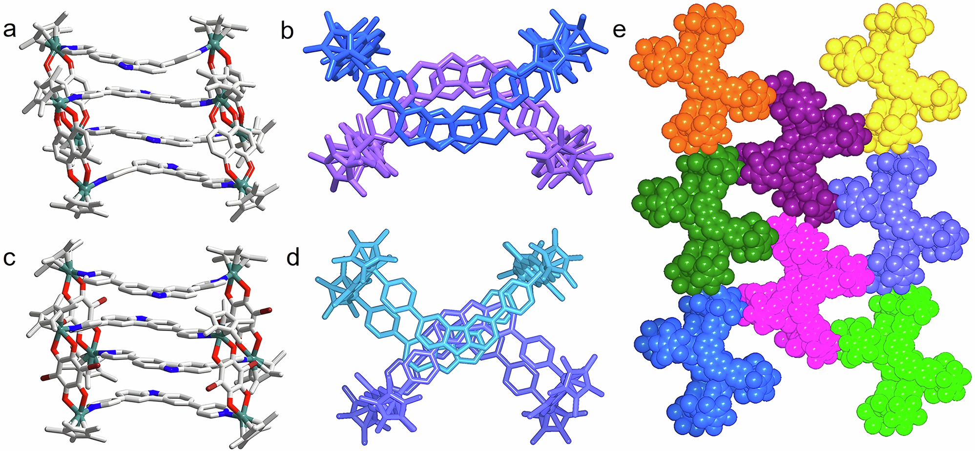 Fig. 2: Molecular structures of molecular-tweezer-like compounds 2(OTf)8 and 3(OTf)8.