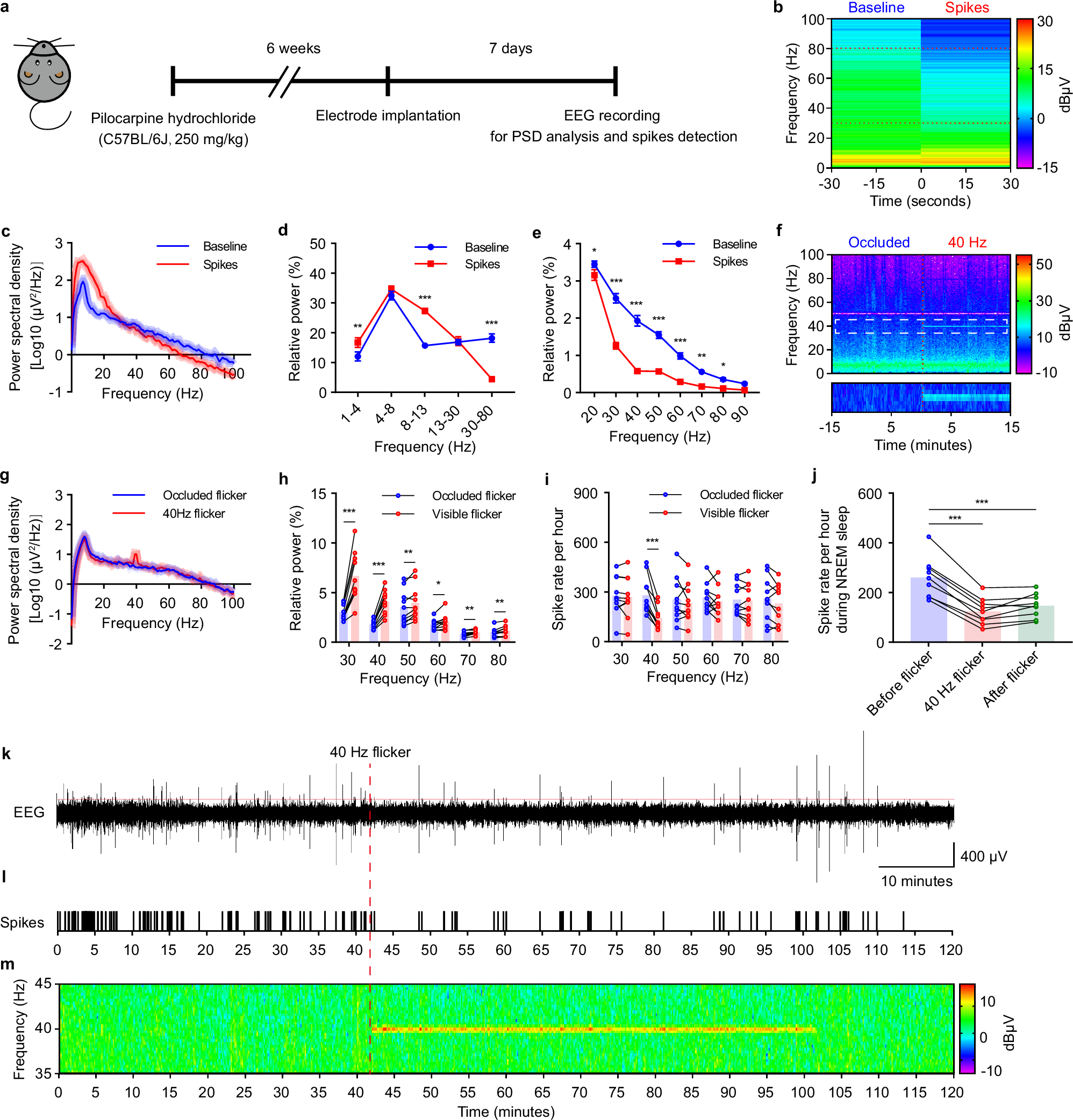 Fig. 1: GENUS enhanced gamma activity and decreased spike rate.