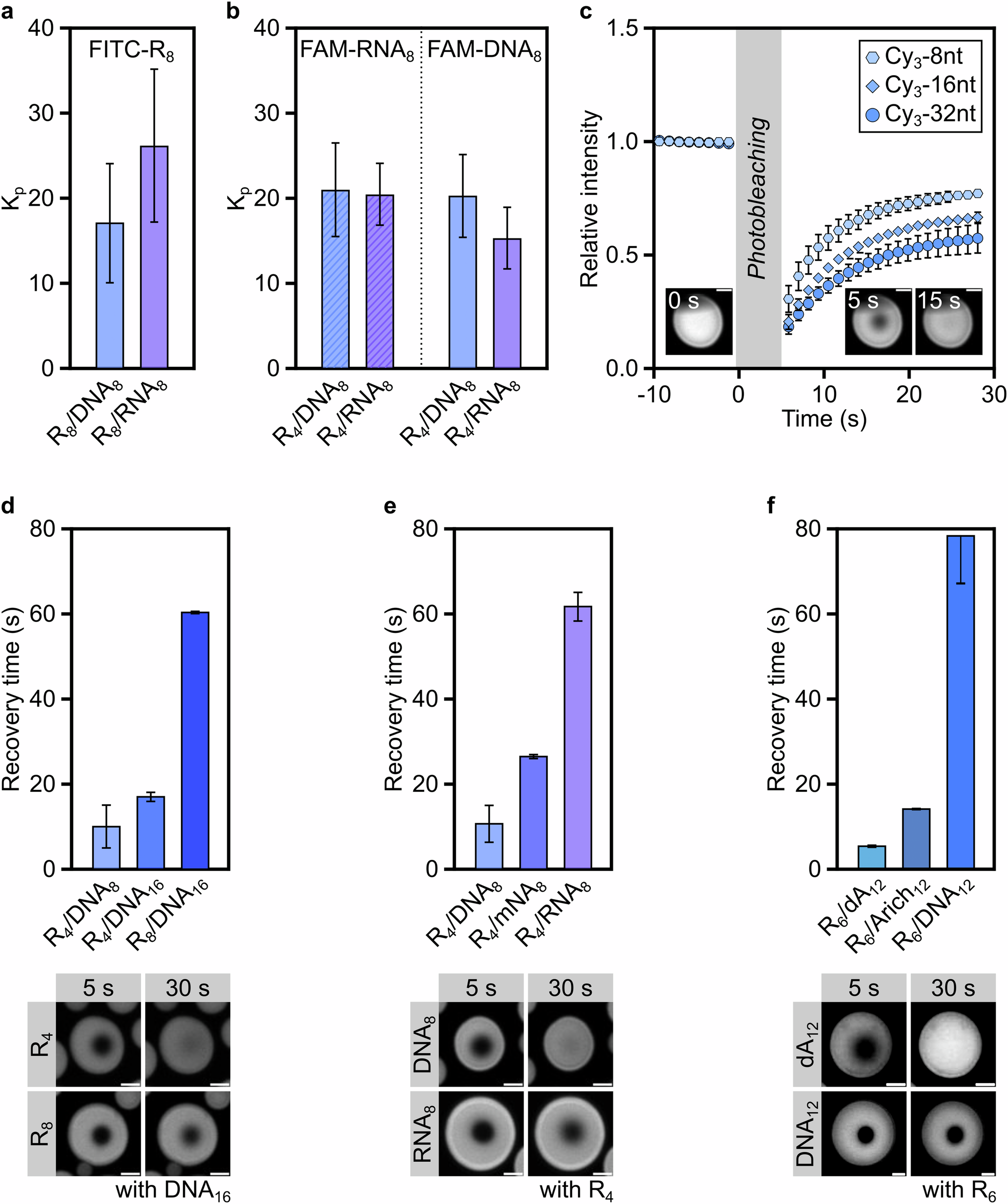 Fig. 3: Composition of primitive peptide/NA coacervates modulates their biophysical properties.