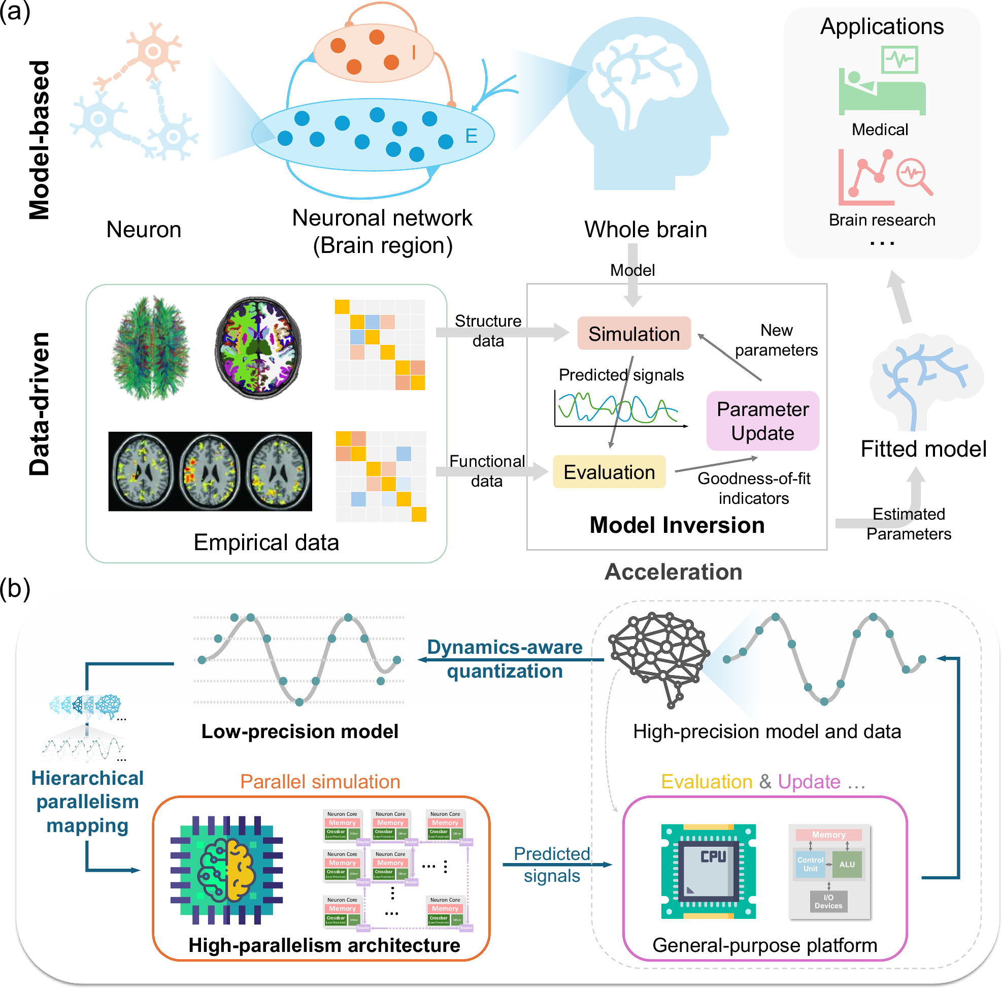 Modeling macroscopic brain dynamics with brain-inspired computing  architecture | Nature Communications