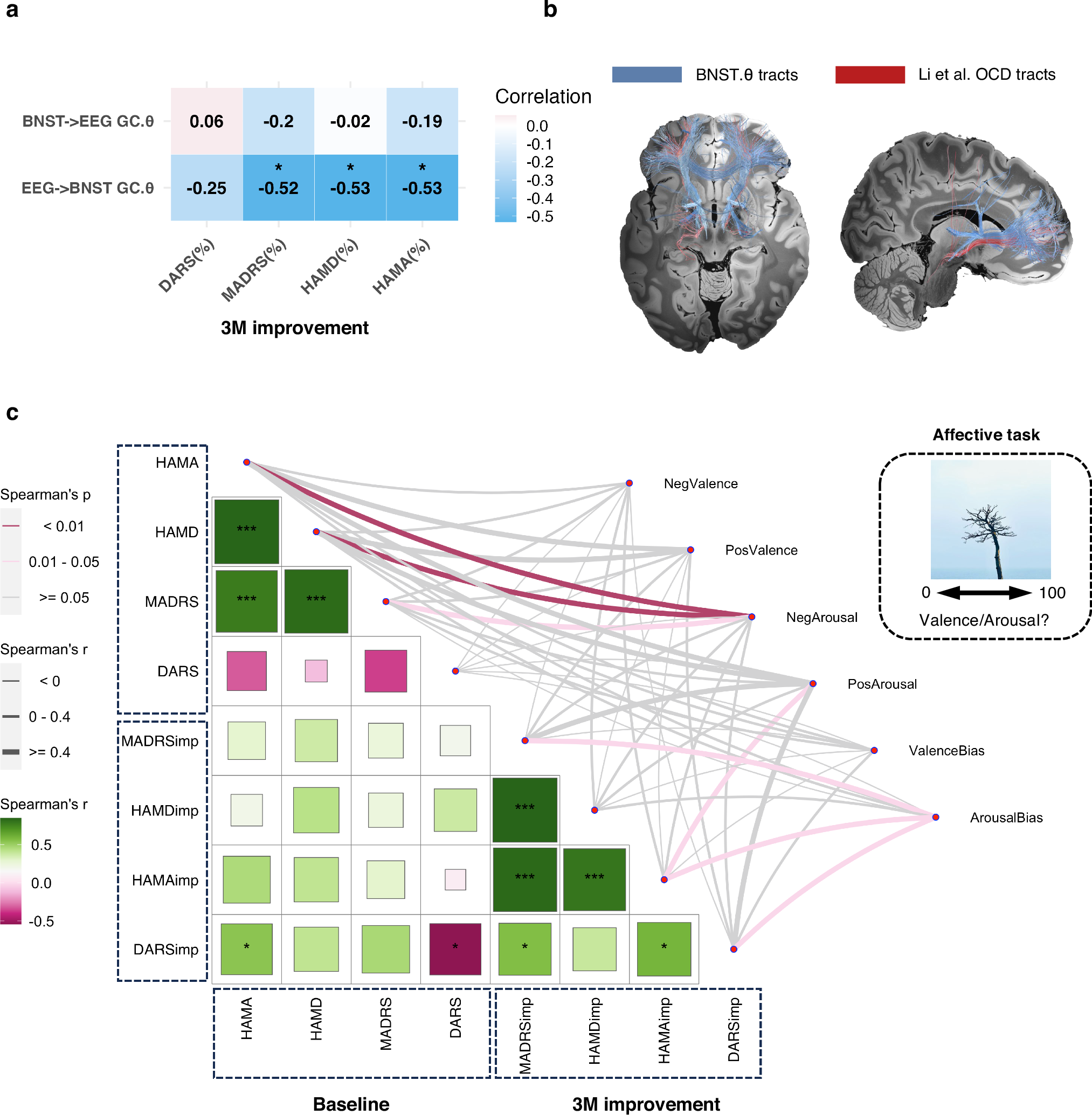 Fig. 3: Prefrontal–BNST theta biomarkers and neuropsychological predictors.