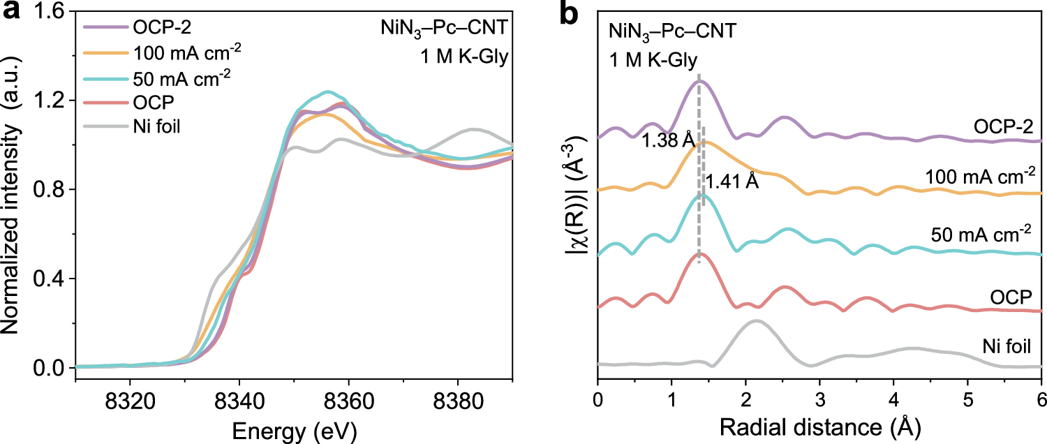 Fig. 5: In situ XAS measurements of Nickel molecular catalyst.