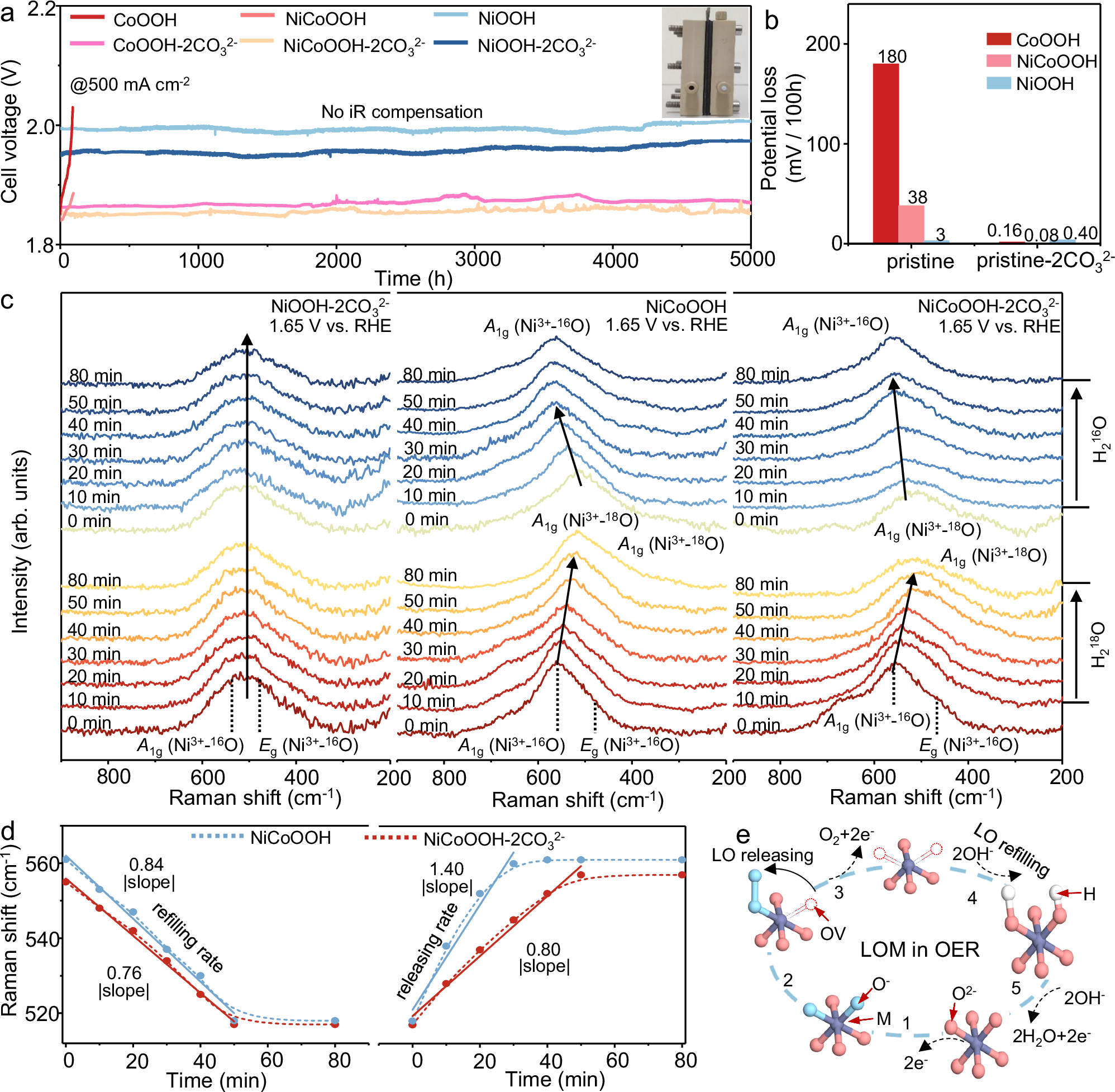 Fig. 6: Stability and mechanistic study of model catalysts.