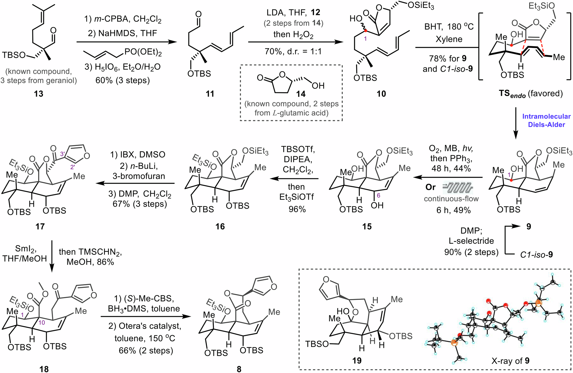 Fig. 3: Synthesis of the common intermediate 8.