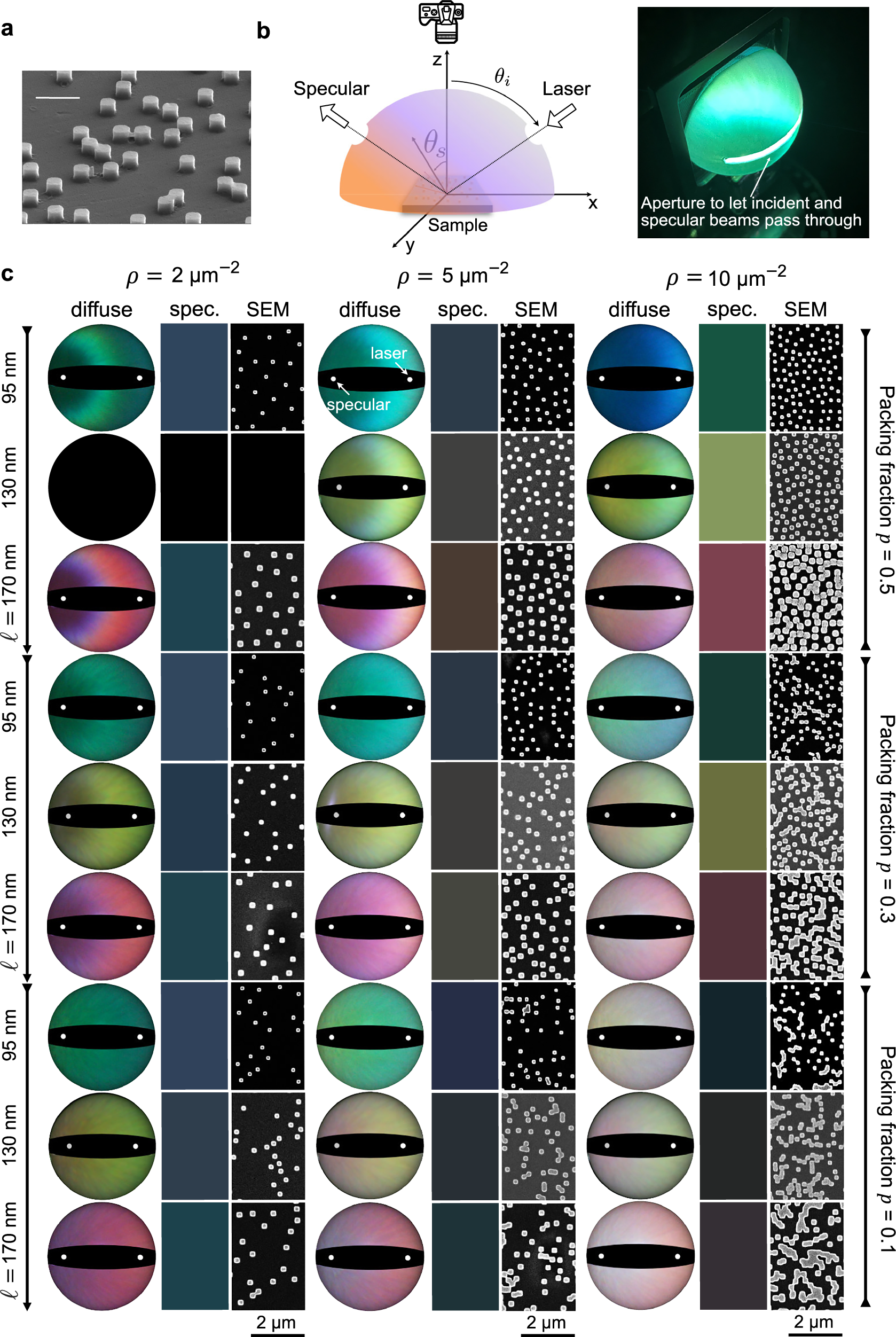 Fig. 2: A great variability of visual diffuse and specular responses is obtained with a restricted set of manufacturing parameters.