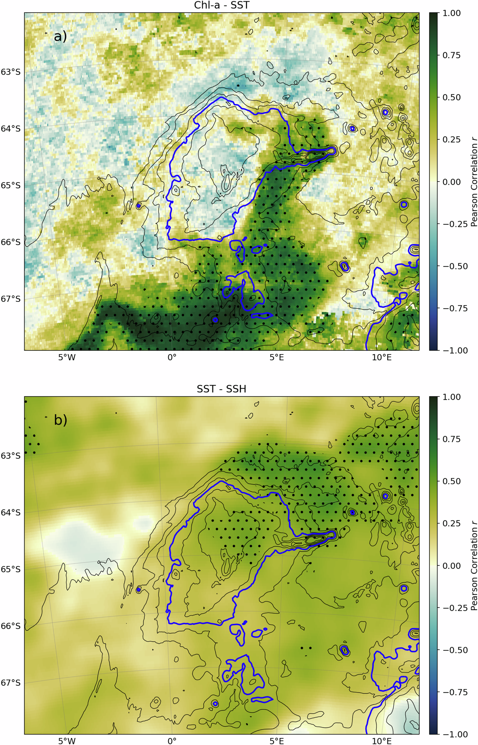 Fig. 3: Correlation maps of satellite variables.