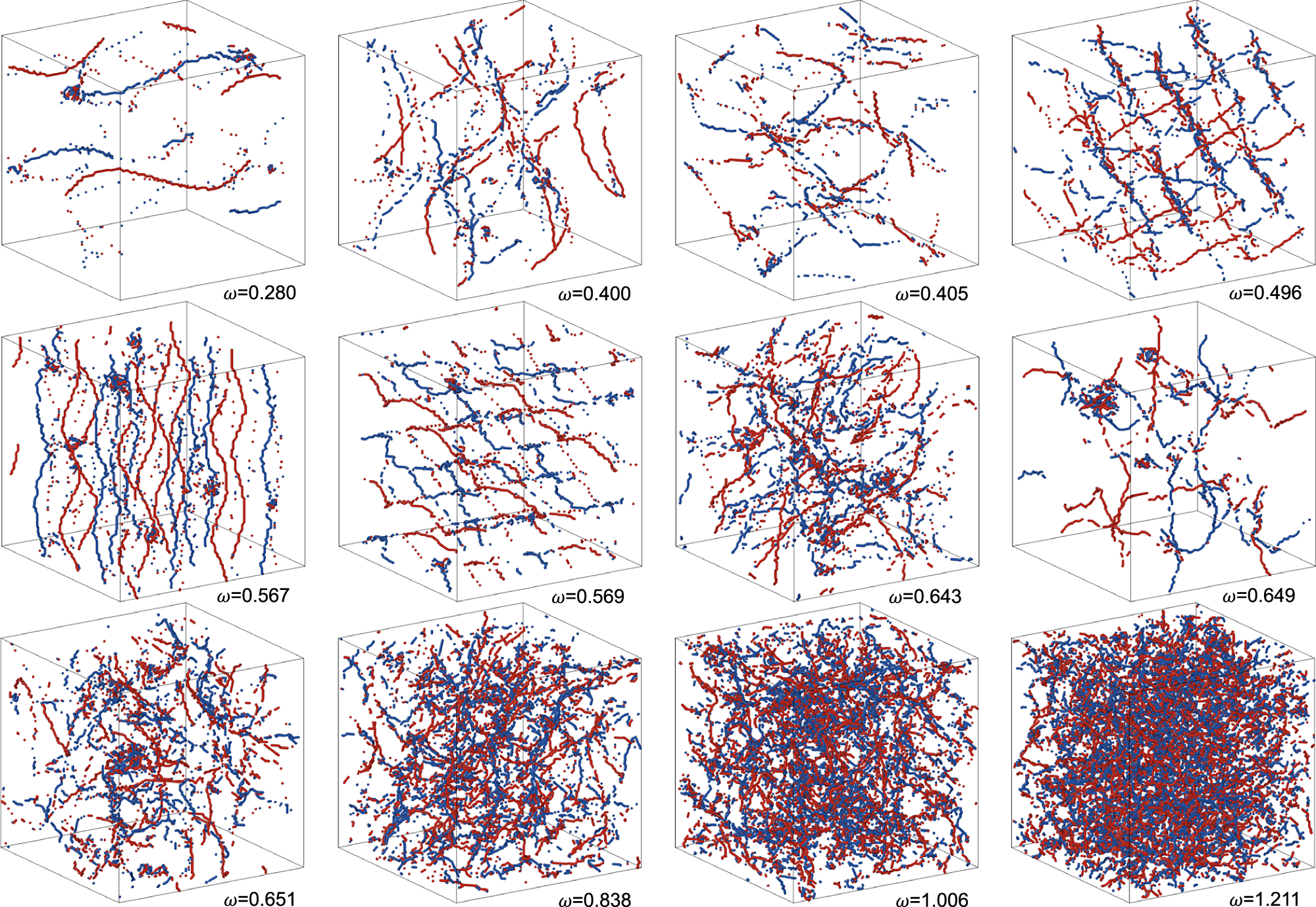 Fig. 2: Spatial arrangement of the topological defects.