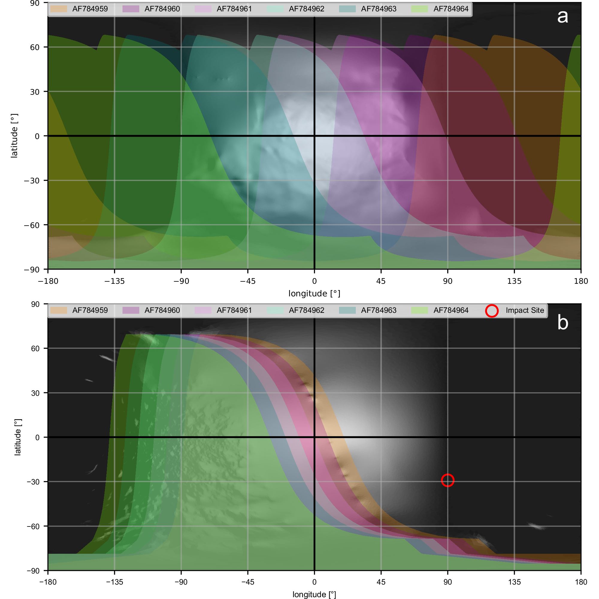 Fig. 5: Didymos-dimorphos surface coverage maps for October spectra.