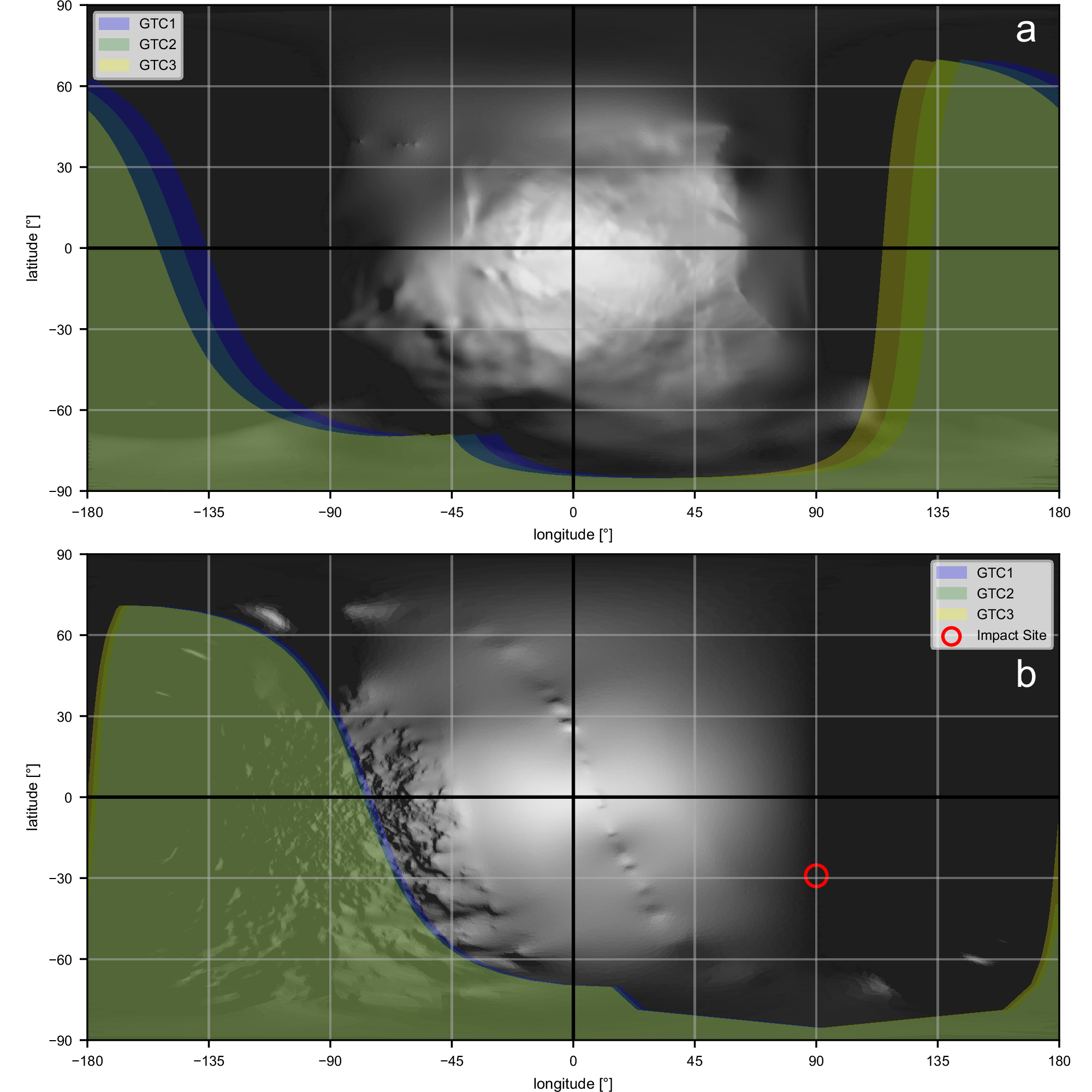 Fig. 8: Didymos-dimorphos surface coverage maps for GTC spectra.