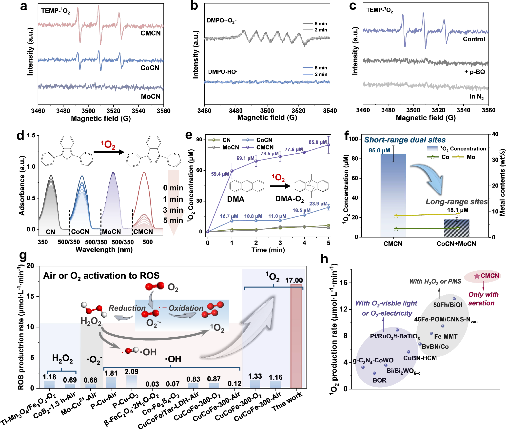 Fig. 2: 1O2 generation performance via O2 activation.
