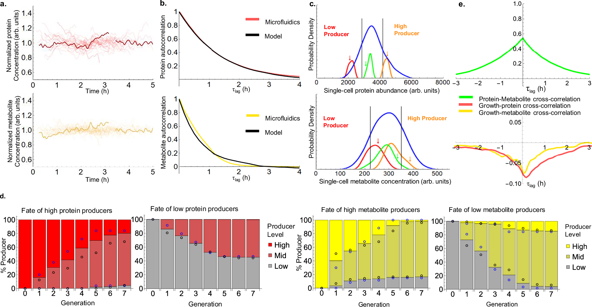 Fig. 2: Production variations in cell lineages and population.