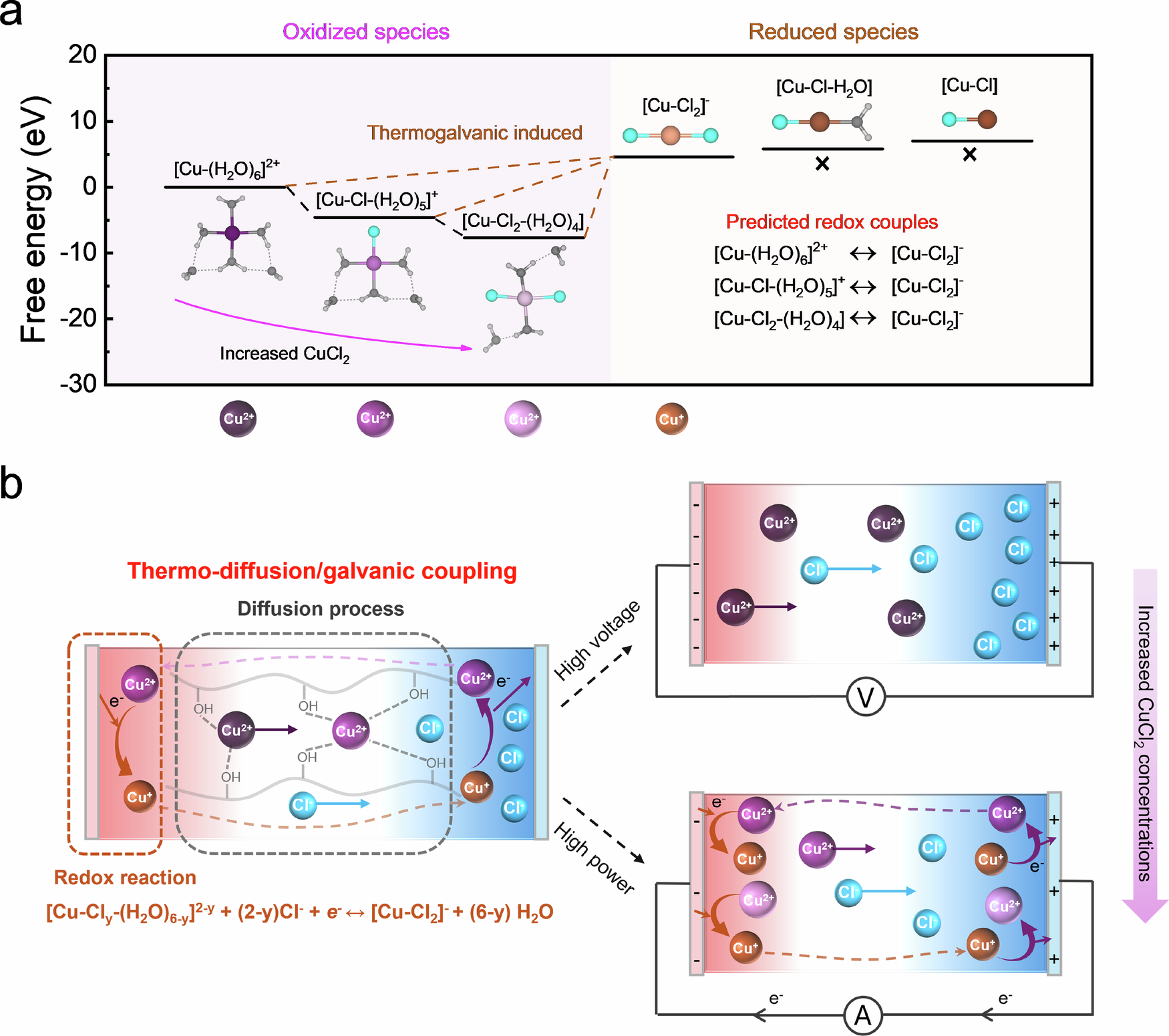 Fig. 2: Thermo-diffusion/galvanic coupling mechanism.