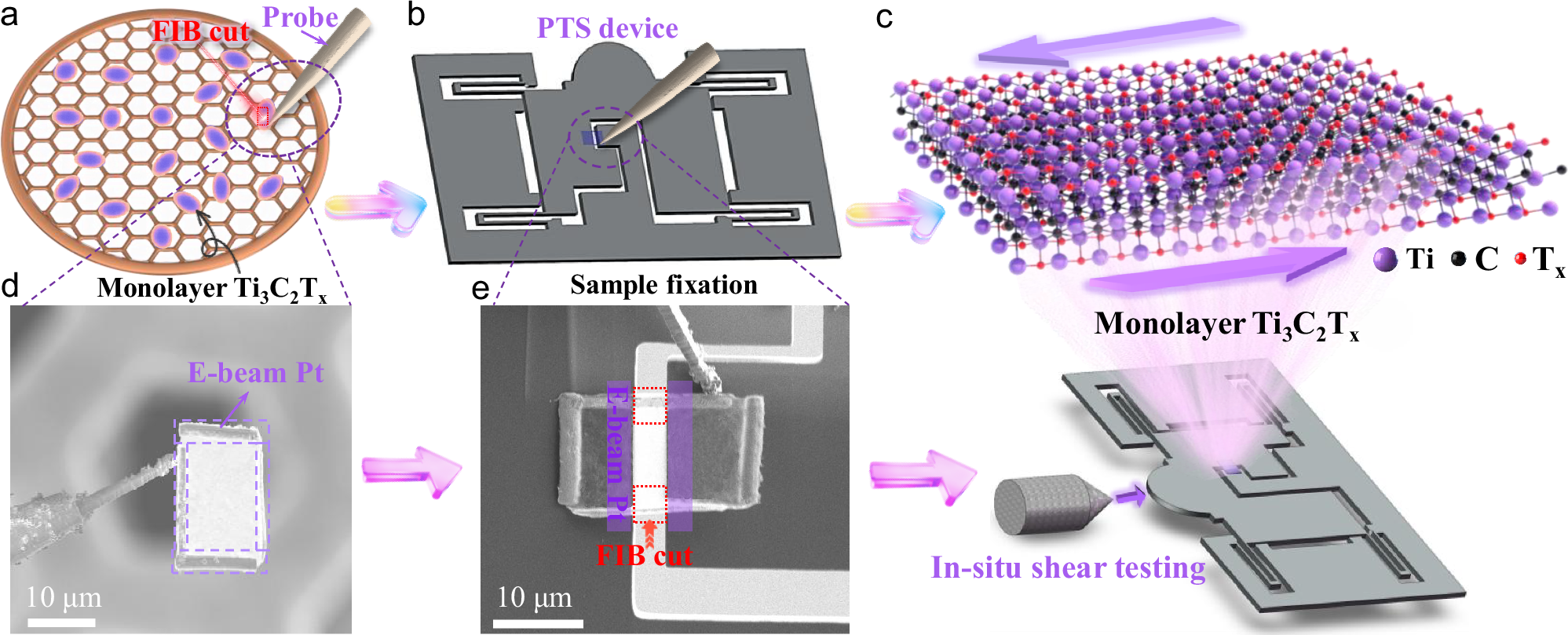 Fig. 1: Schematic diagram of the transfer process of monolayer Ti3C2Tx nanosheet.