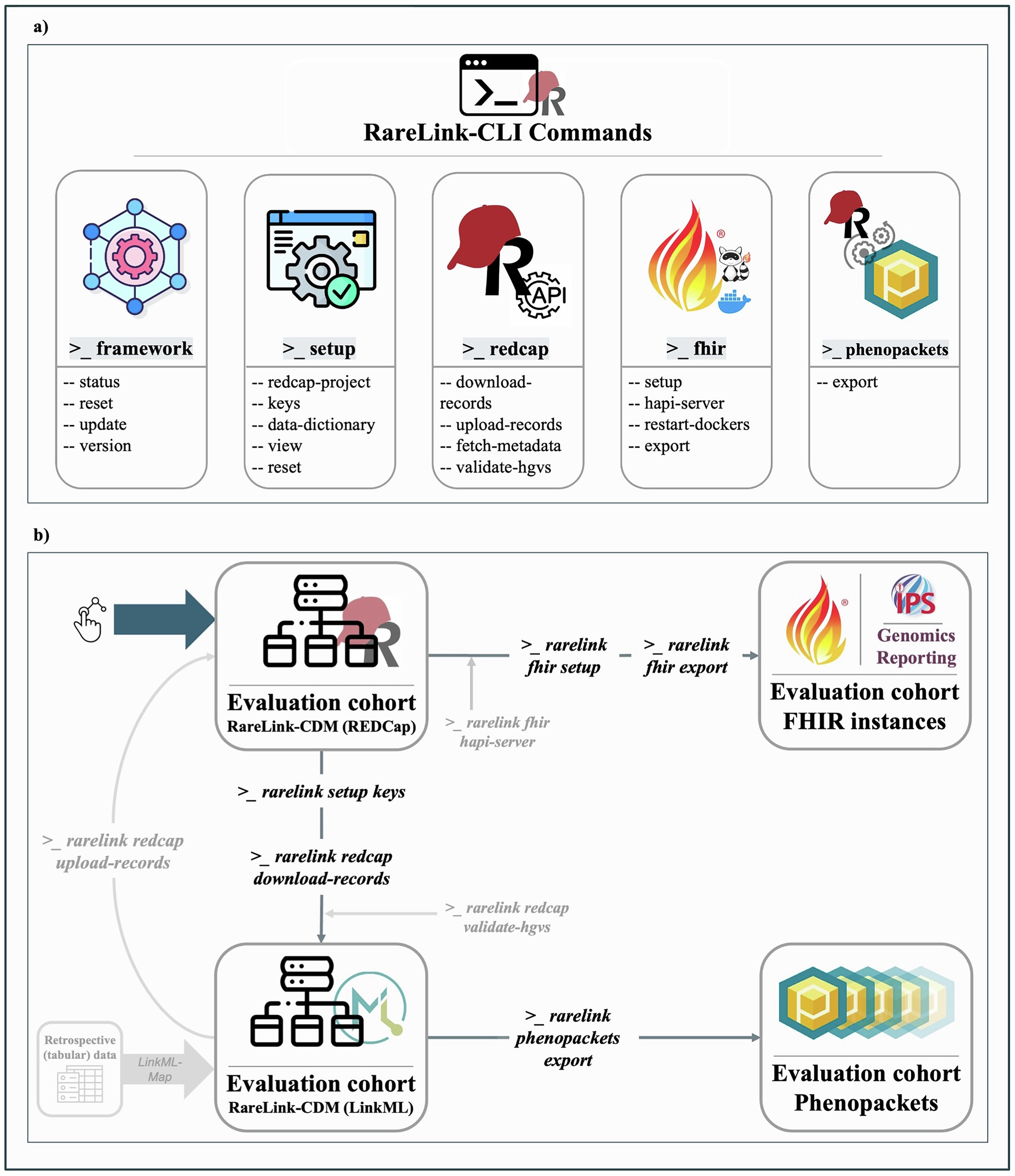 Fig. 3: RareLink command-line interface and data flow for the Kabuki Type 1 evaluation cohort.