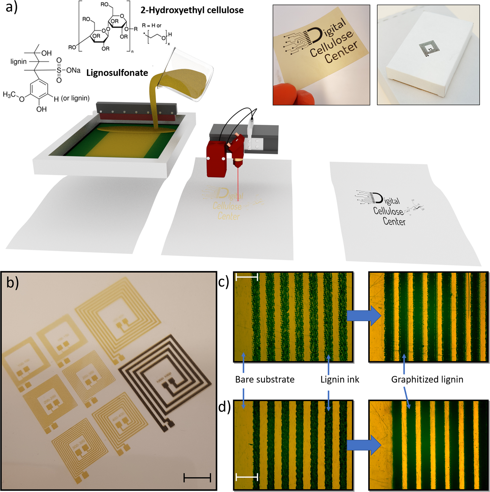 Laser-induced graphitization of a forest-based ink for use in flexible and  printed electronics | npj Flexible Electronics