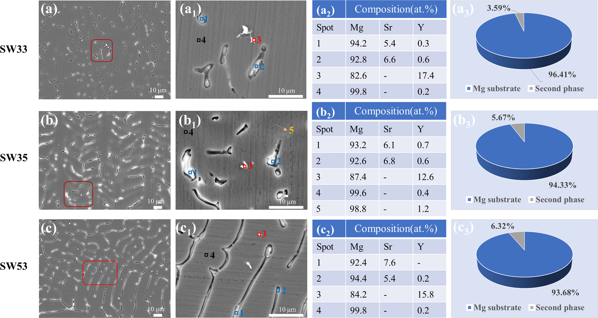 Fig. 2: SEM images of alloys.