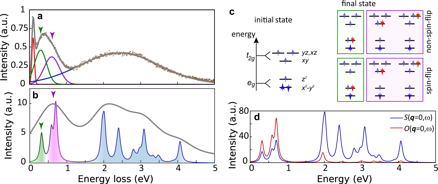 Fig. 3: Experimental and theoretical RIXS spectra.