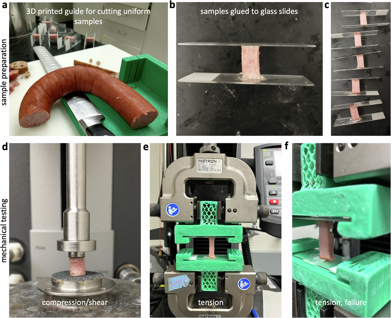Fig. 6: Sample preparation and mechanical testing.