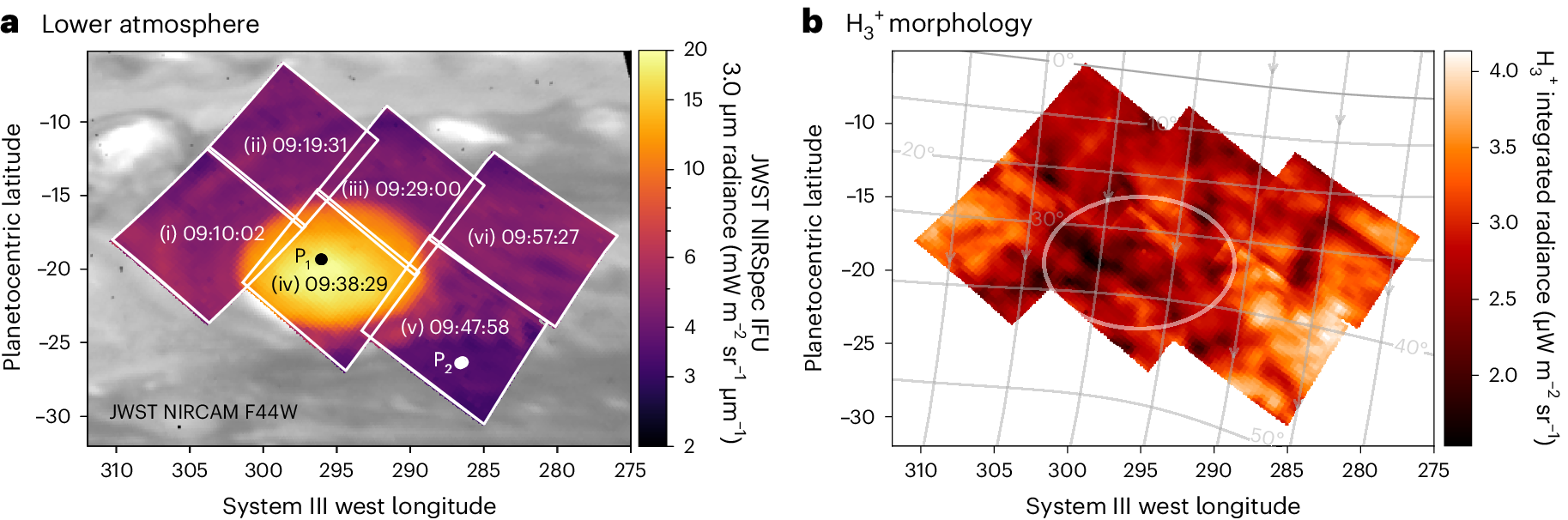 Fig. 1: JWST observations of Jupiter’s GRS.