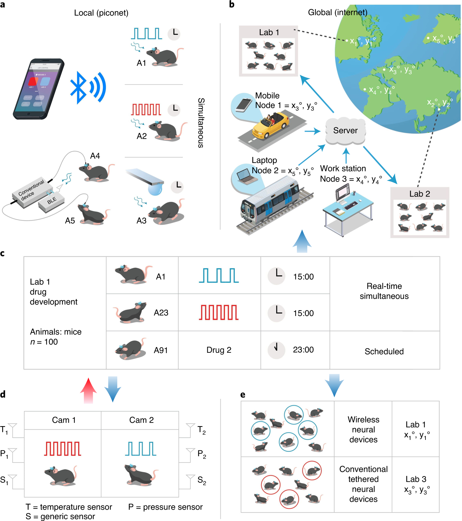 Scalable and modular wireless-network infrastructure for large-scale  behavioural neuroscience | Nature Biomedical Engineering