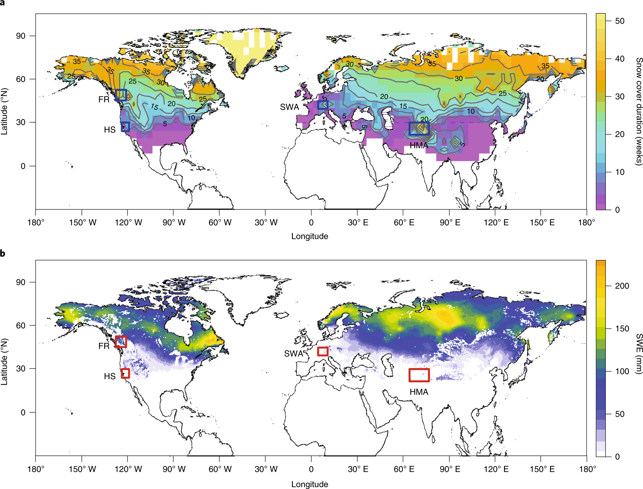 Current World Snow Cover Estimating Snow-Cover Trends From Space | Nature Climate Change
