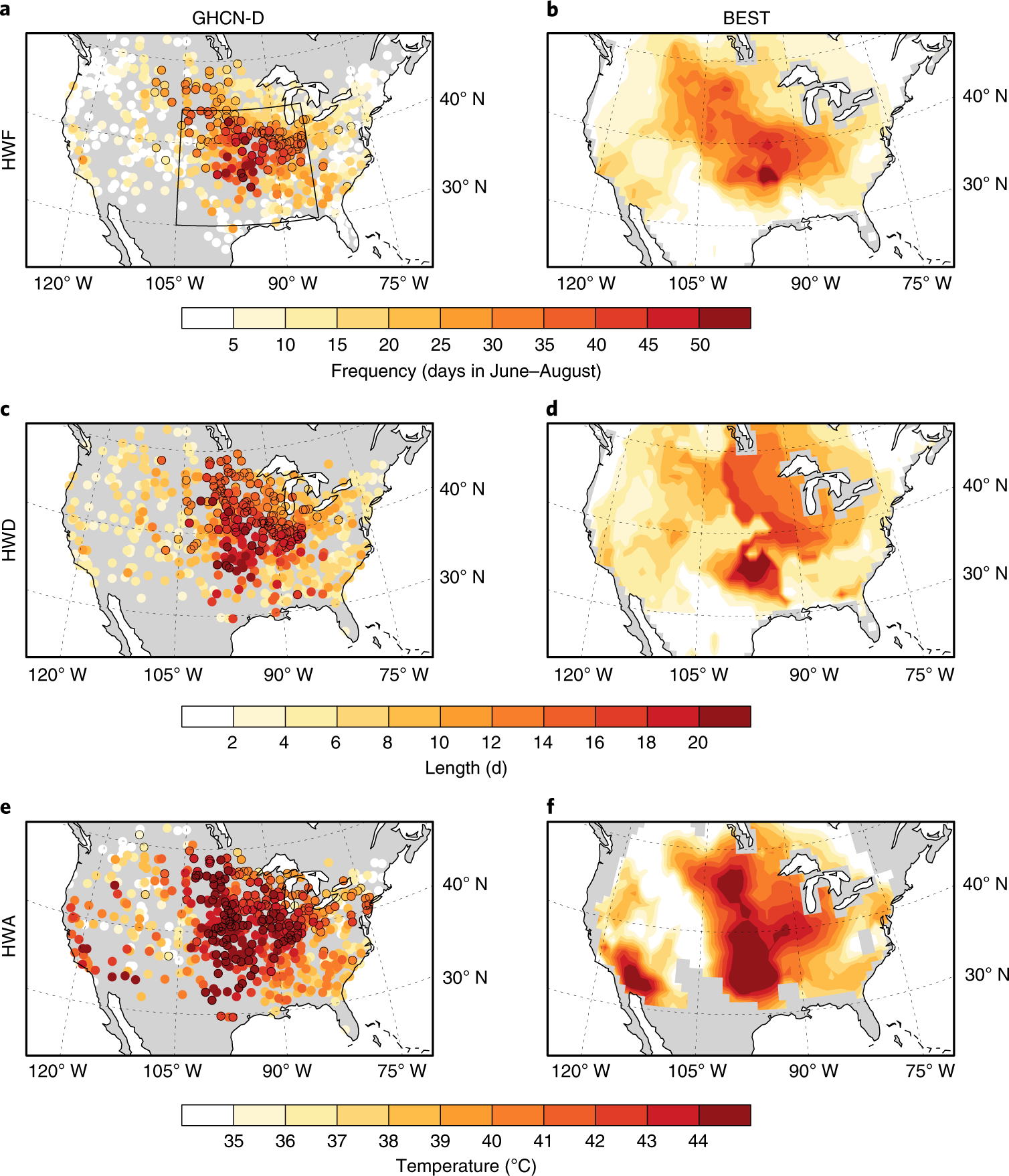 Present-day greenhouse gases could cause more frequent and longer Dust Bowl  heatwaves | Nature Climate Change