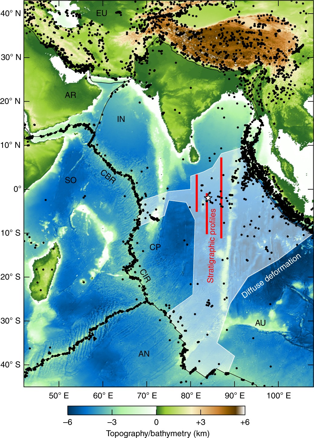 Indian Ocean Floor Map Indian Ocean Floor Deformation Induced By The Reunion Plume Rather Than The  Tibetan Plateau | Nature Geoscience