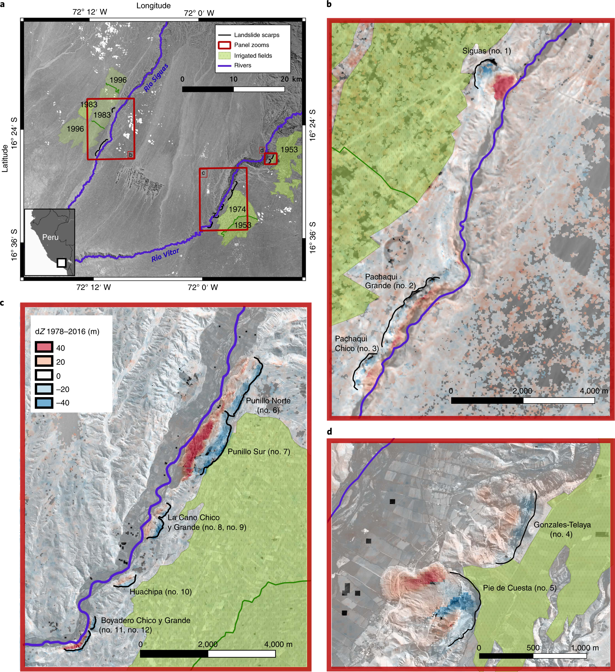 Irrigation Triggered Landslides In A Peruvian Desert Caused By Modern Intensive Farming Nature Geoscience