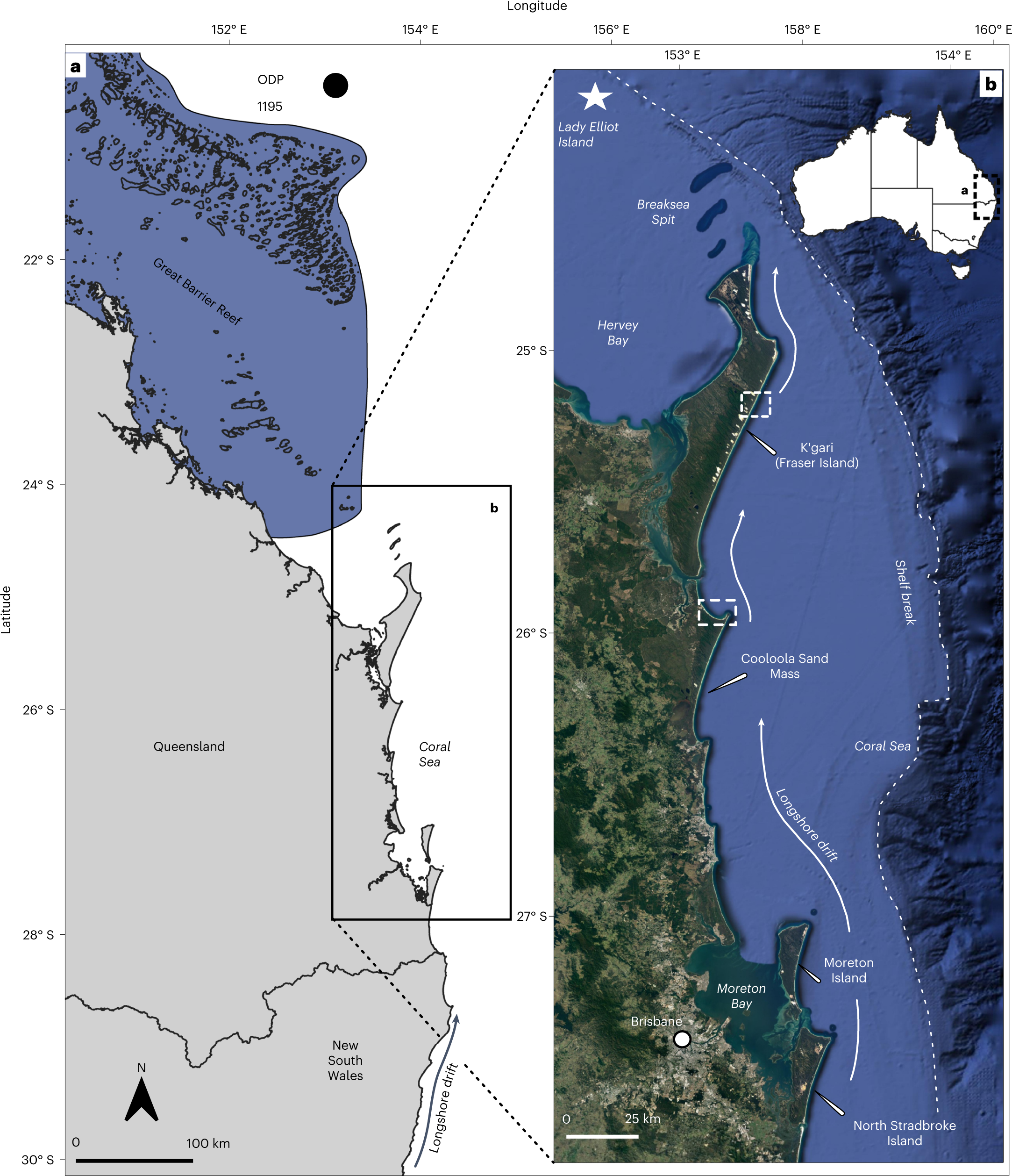 Fraser Island (K'gari) and initiation of the Great Barrier Reef linked by  Middle Pleistocene sea-level change | Nature Geoscience