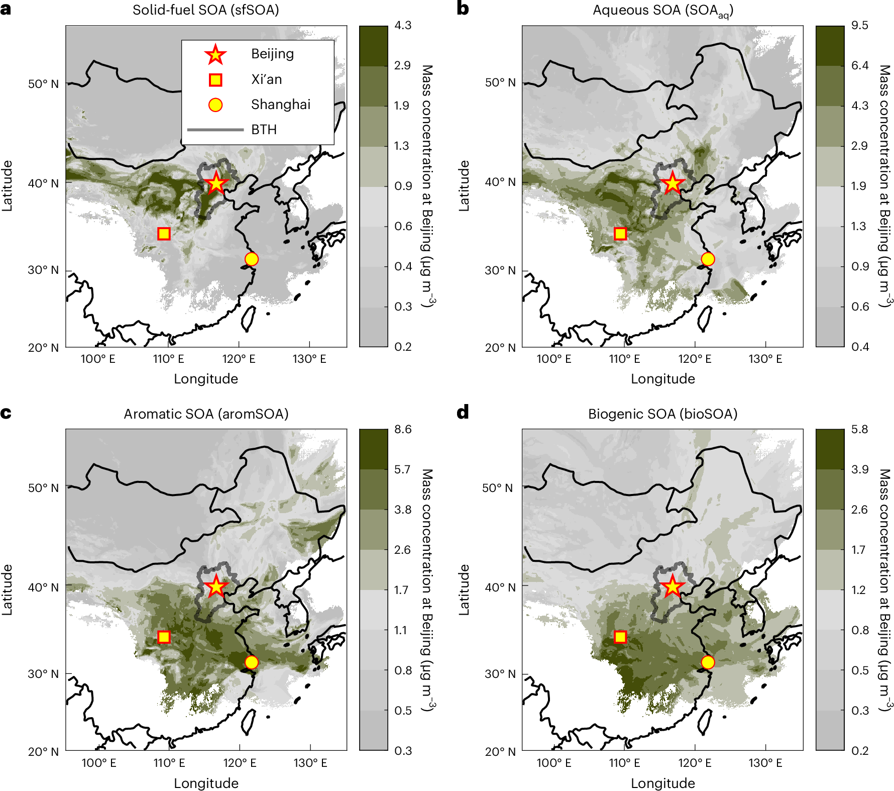 Fig. 3: Geographical origin of SOA categories.