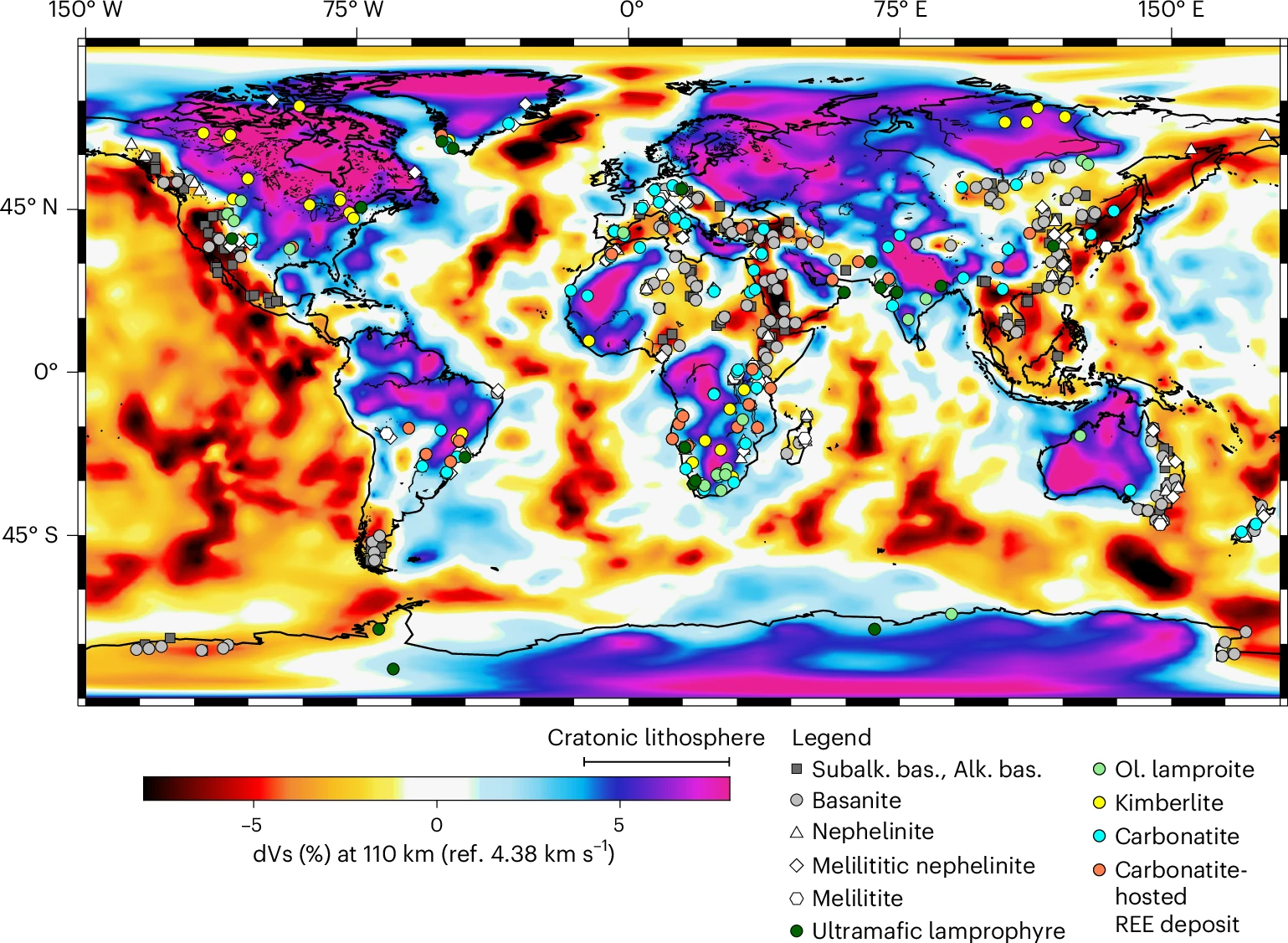 Emplacement locations of young continental intraplate CO2-rich magmas