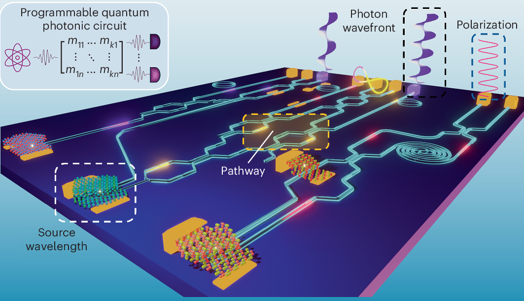 Photograph accompanying Nature Photonics review makes the case for ultrathin crystals in reprogrammable quantum light chips