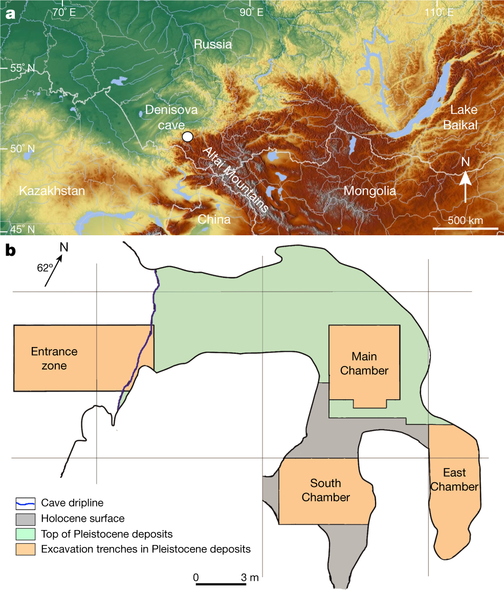 Denisova Cave in Siberia where the first Denisovan fossils were discovered in 2008