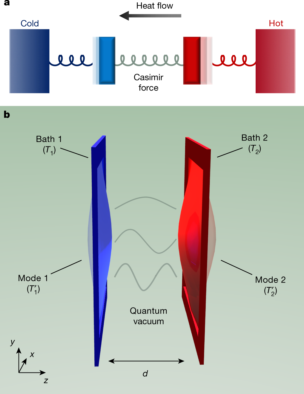 Phonon heat transfer across a vacuum through quantum fluctuations | Nature