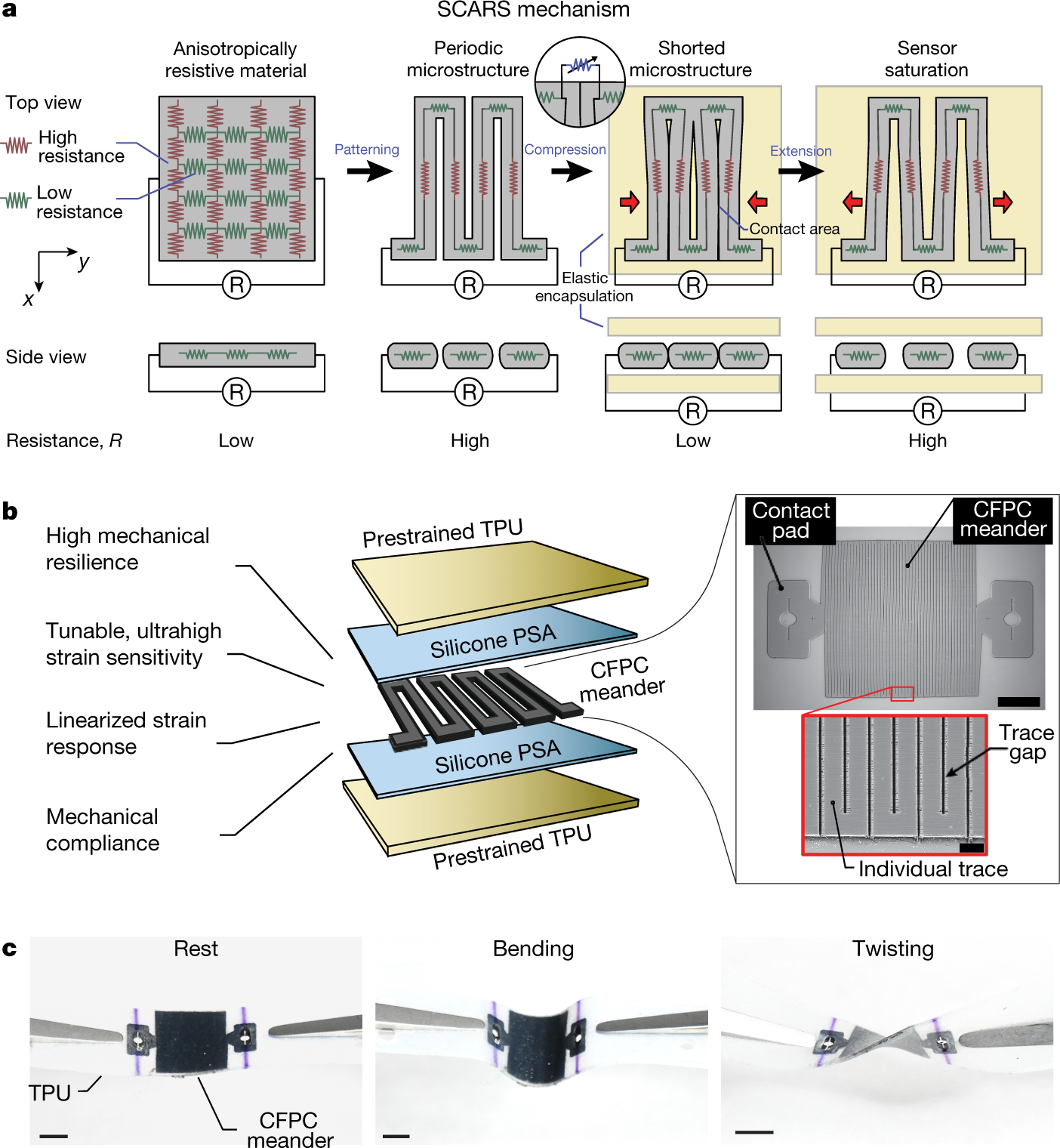 Ultra-sensitive and resilient compliant strain gauges for soft machines |  Nature