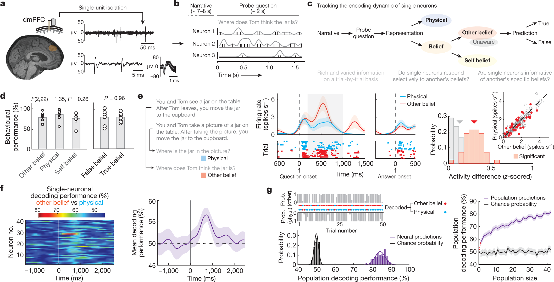 Single Neuronal Predictions Of Others Beliefs In Humans Nature Single Neuronal Predictions Of Others Beliefs In Humans Nature