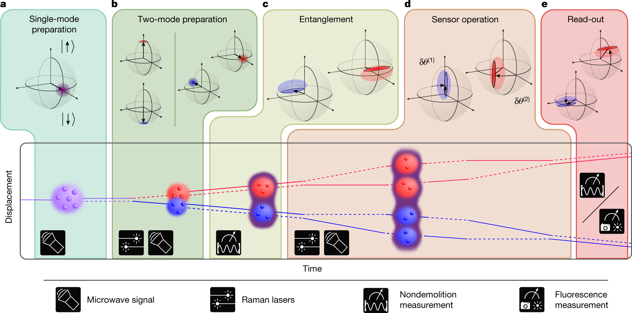Distributed Quantum Sensing With Mode Entangled Spin Squeezed Atomic States Nature