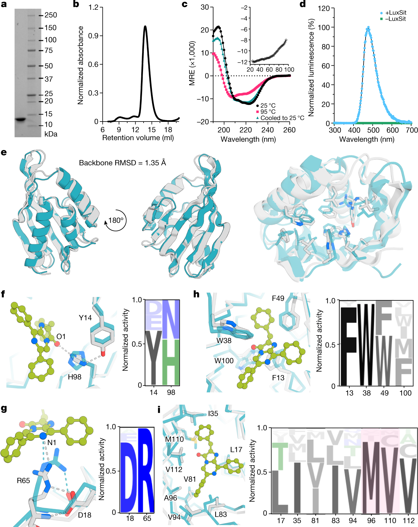 Fig. 2: Biophysical characterization of LuxSit.