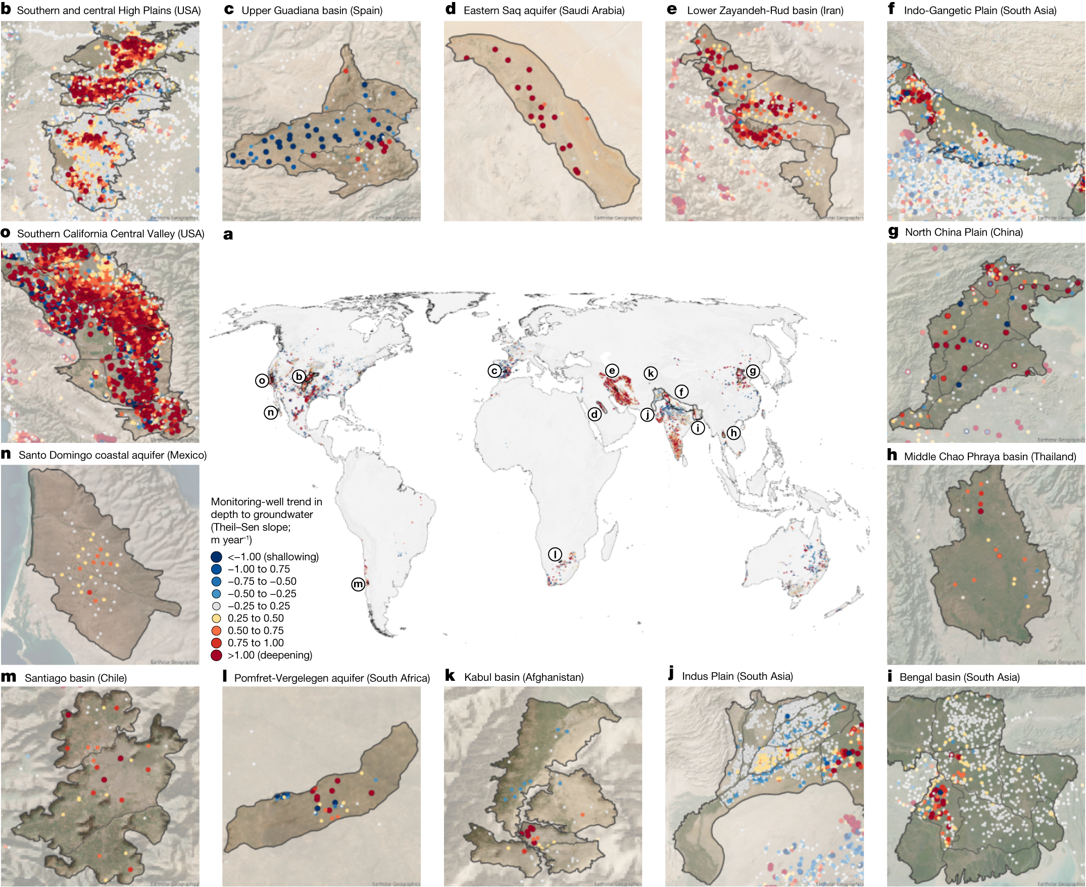 Rapid groundwater decline and some cases of recovery in aquifers globally |  Nature