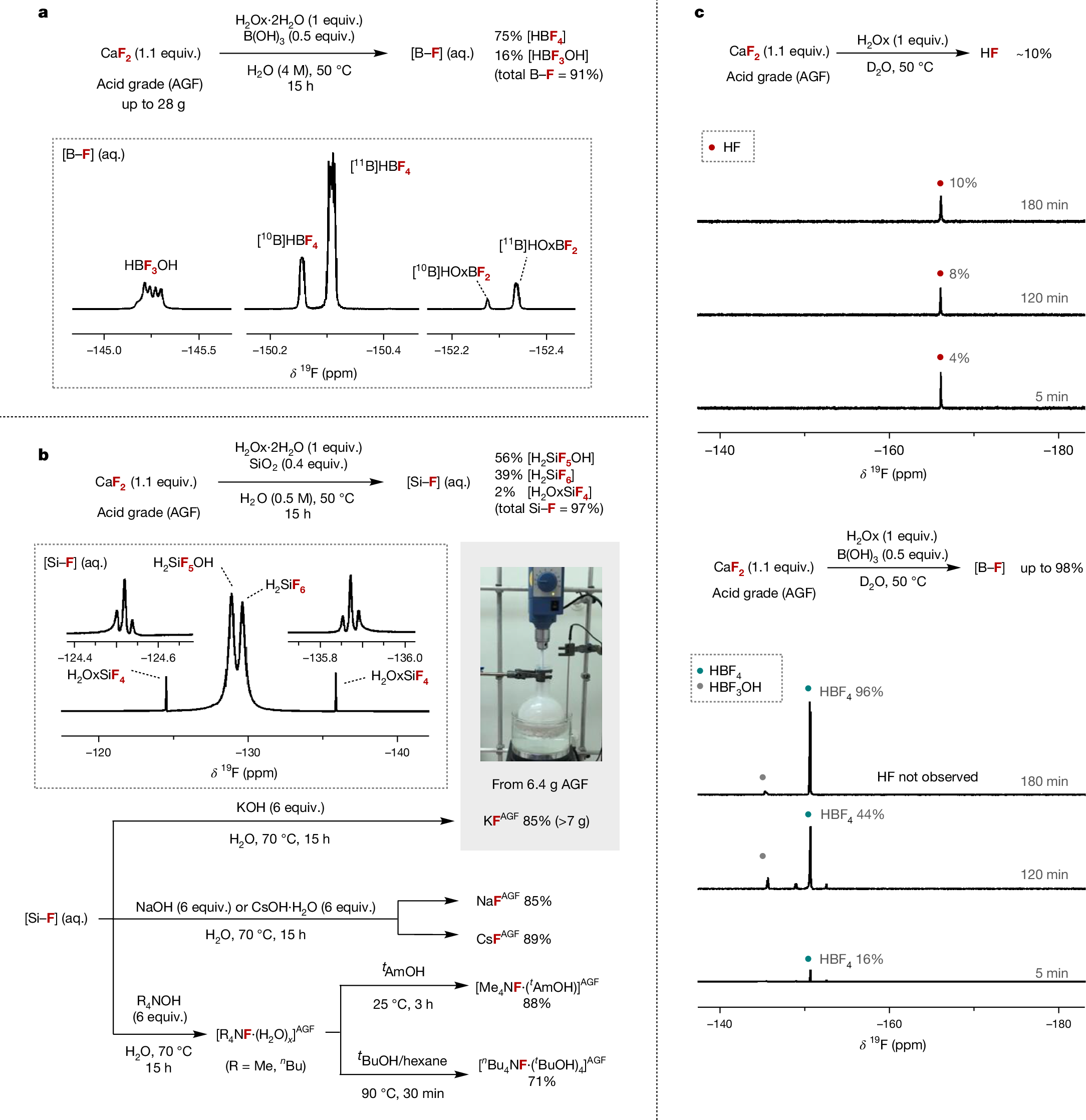 Fig. 3: Fluorinating reagents from fluorspar and mechanistic insight.