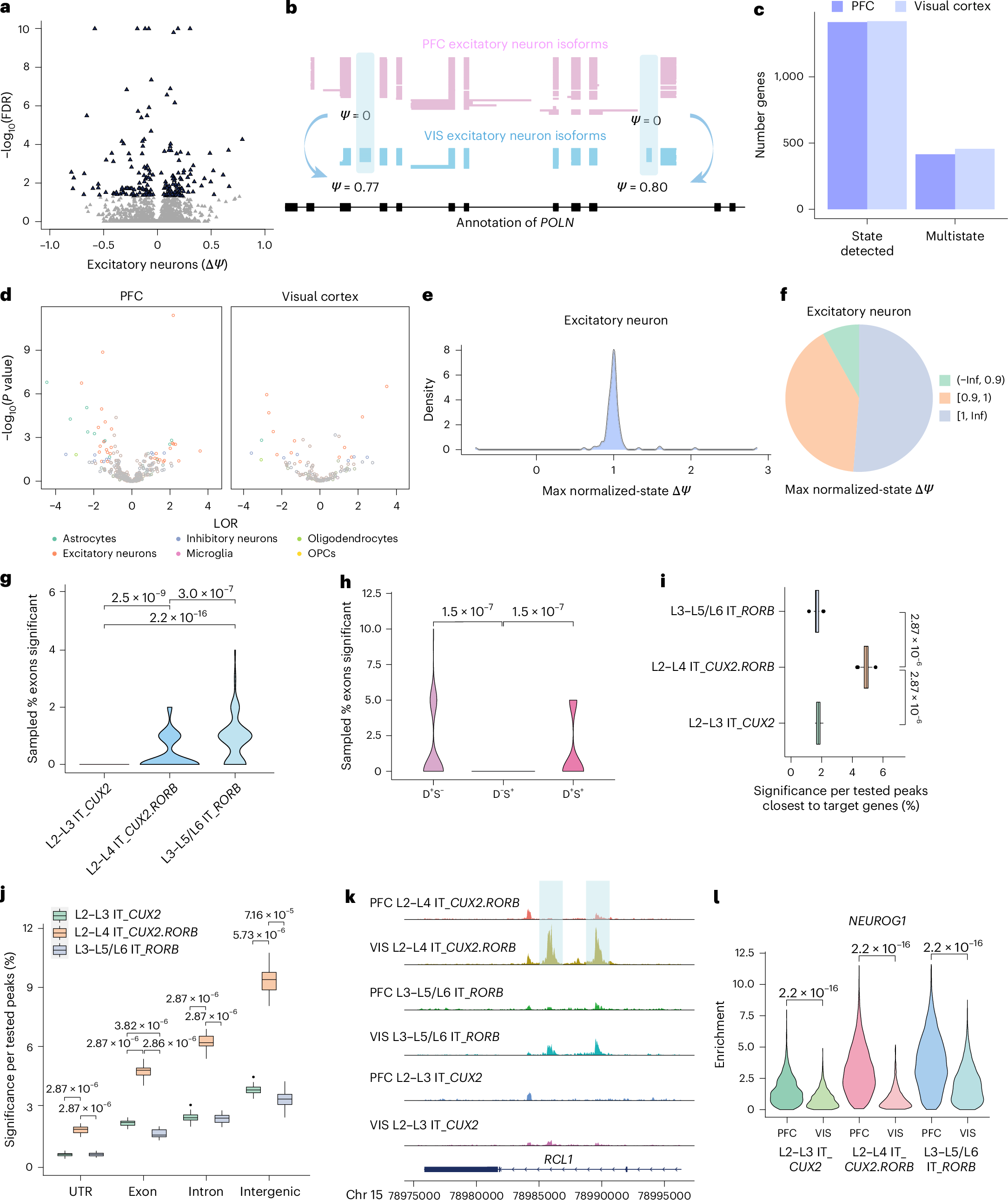 Fig. 2: Region specific splicing patterns are distinct from chromatin.