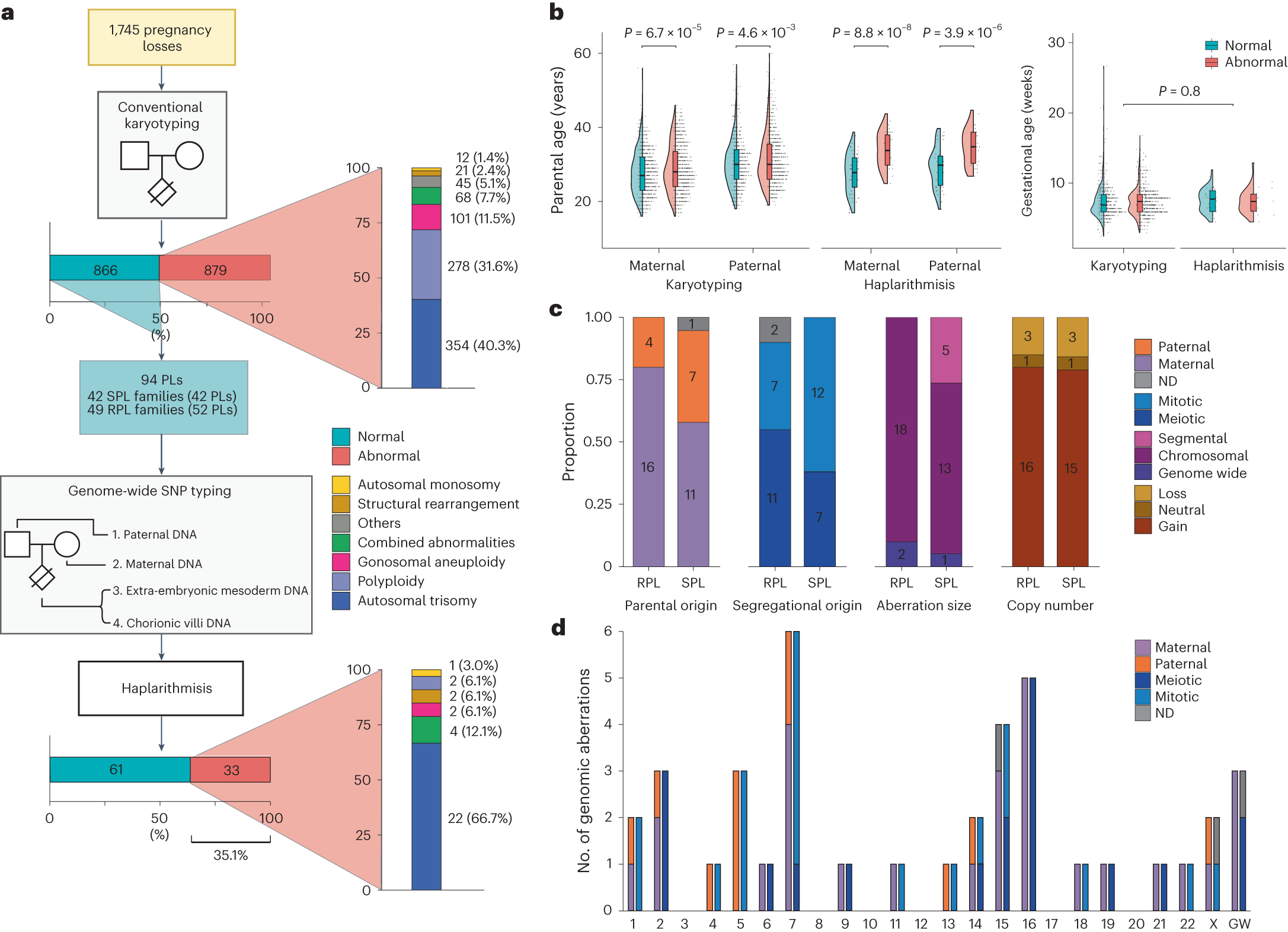 Fetal genome profiling at 5 weeks of gestation after noninvasive