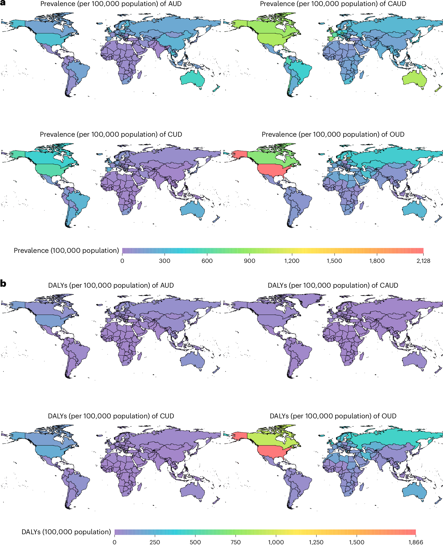 Global burden of amphetamine, cannabis, cocaine and opioid use in 204  countries, 1990–2023: a Global Burden of Disease Study | Nature Medicine